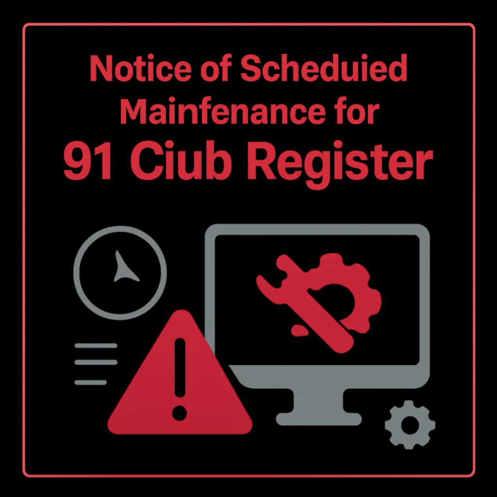 An educational diagram detailing the scheduled maintenance procedures for the 91 Club Register.