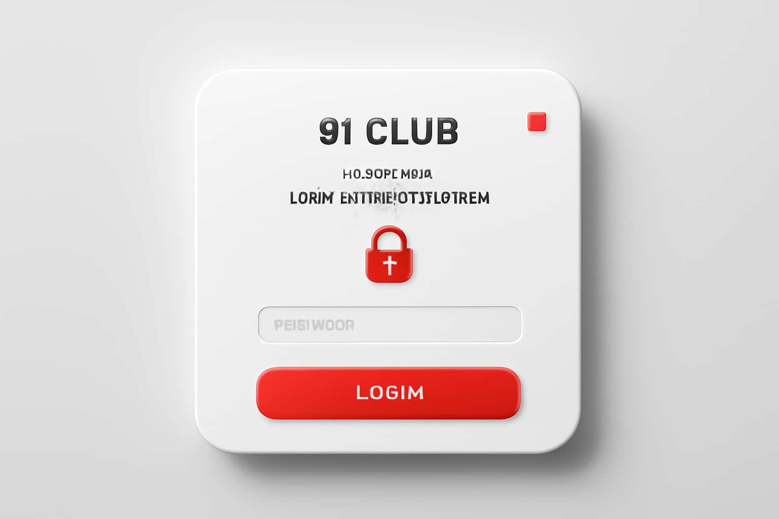 91 Club Register User Authentication Interface